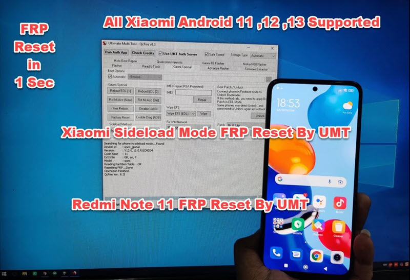 Redmi Note 11 FRP Reset By UMT